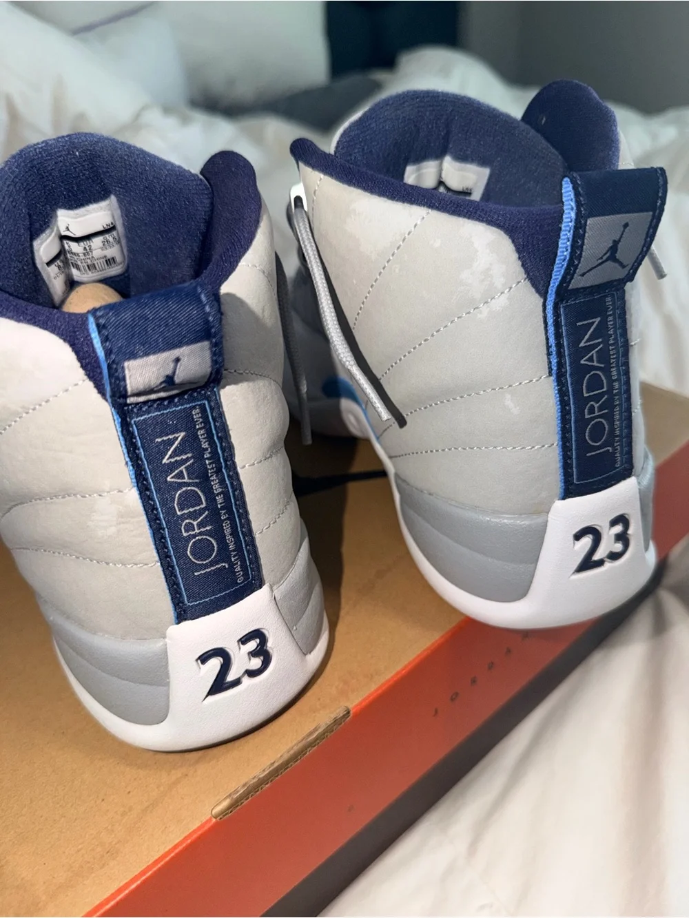 Air Jordan 12 Retro Wolf Grey University Blue White Men’s Size 8.5